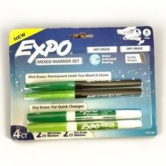 Expo Mixed Marker Set 4ct. Wet & Dry Erase Fine Tip -Choose Color