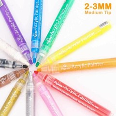 12 Acrylic Paint Marker Permanent for Stone Painting Ceramic Glass Wood Fabric