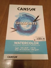 Canson Watercolor Paper Pad 5.5×8.5 inch 20 Sheet Graduate Artist Media Book