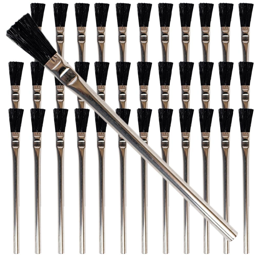 Pro Grade – Acid Brushes – 36 Count 3/8 Inch Boar Hair 36 Ea 3/8″, Black