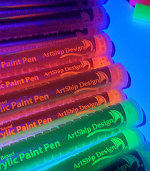 14 Pack Neon UV Fluorescent Acrylic Paint Pens, Double Pack of Both Extra Fine a