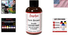 Waterproof Dark Brown Acrylic Leather Paint – 4 fl oz Liquid for Shoes & More