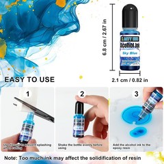 Alcohol Ink Set – 60 Bottles Concentrated Alcohol-Based for Epoxy Resin…