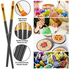 10 Pcs Professional Paint Brushes Set Round Pointed Tip Detail Paint Brushes