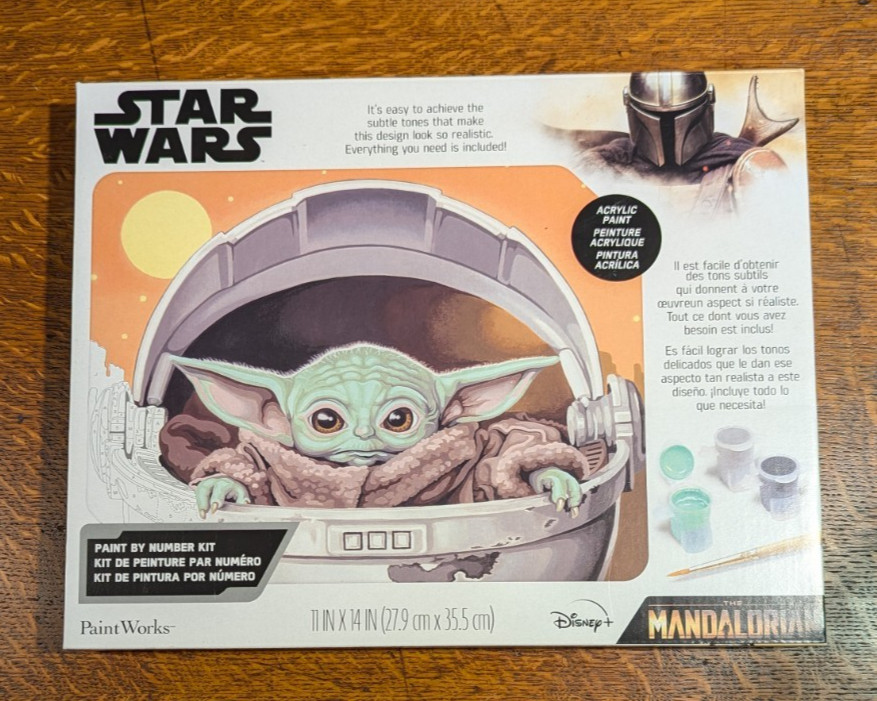 Disney Mandalorian Grogu Paint by Number Star Wars Paint Works NEW Star Wars