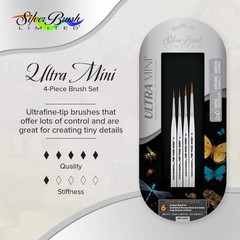 4 PCS Silver Brush UMS2455S Ultra Mini Ultimate Round Short Handle Set