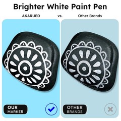White Paint Pen Acrylic Marker: 8 Pack 0.7mm White Paint Marker for Black Pap…
