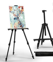 HeavyDuty Folding Metal Art Easel 66 Inch Adjustable for Painting Display