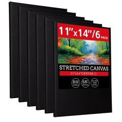 idoobi 6 Pack 11×14 Stretched Canvases for Painting 100% (6Pack), White