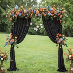 Chiffon Fabric Black Sheer 20 Yards 60 Wide Wedding Arch Draping MLMW Halloween