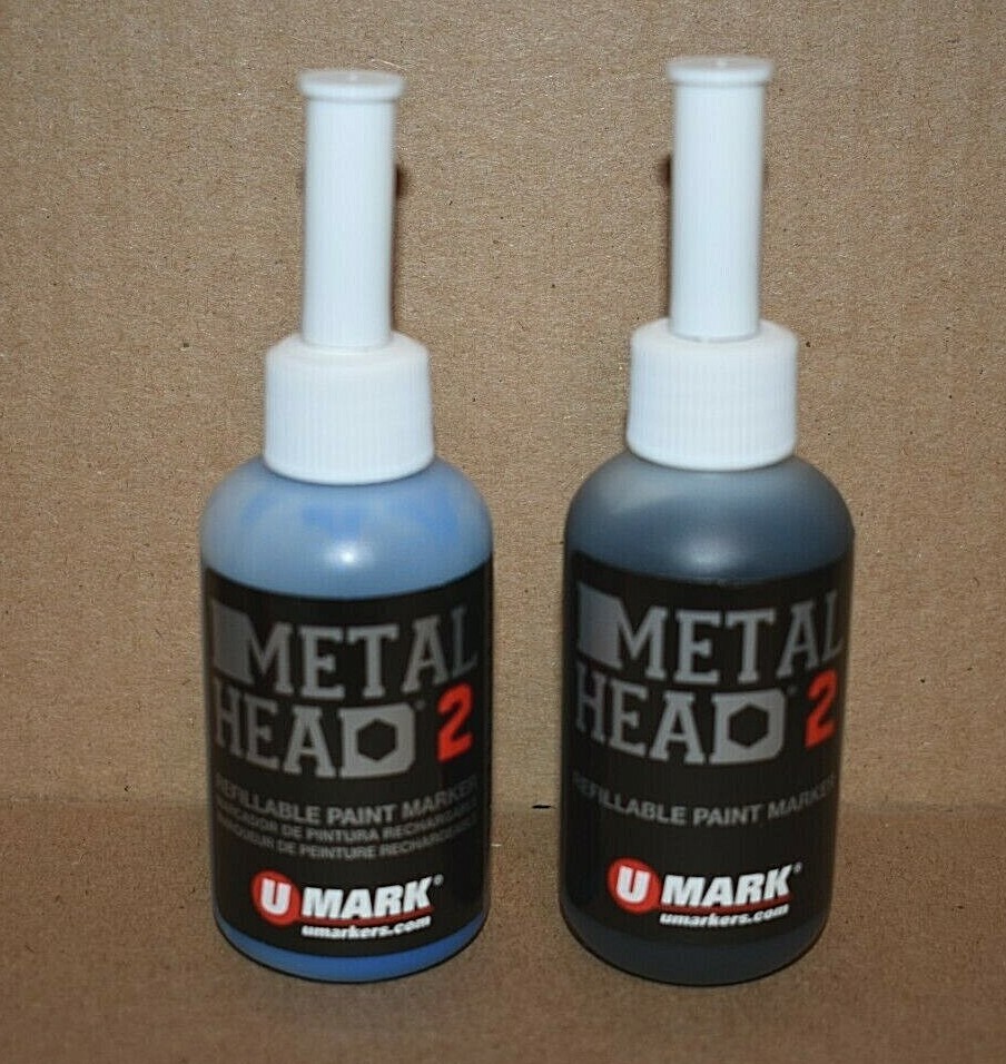 Metal Head 2 Paint Marker 2 Oz Black Blue Metal Marking Concrete Auto Salvage
