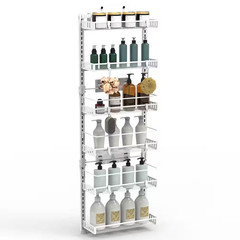 6-Tier White Carbon Steel over the Door Pantry Organizer, 110 Lbs. Loading Easy