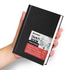 Mixed Media Art Sketchbook, 4 x 6 inches Hardcover Pocket Sketchbook,100 Sheets/