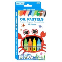 BAZIC Oil Pastel Jumbo 12 Color, Assorted Colors Coloring Drawing Pastel