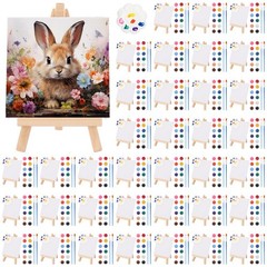 36 Set 4 x 4 Inch Mini Canvas Boards with Easel Painting Kit, Acrylic Paints …