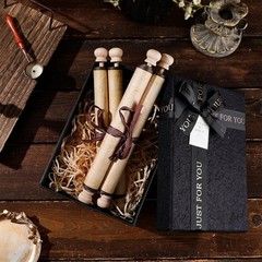 2 Pack Vintage Blank Paper Scrolls Vintage Paper Wrapped on Wood Rod Long Aged B