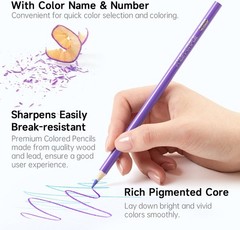 136 Vibrant Colored Pencils Set – Soft Core Art Supplies for Creative Minds
