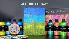 20 Colors Iridescent Acrylic Paint Set, 8.45oz Metallic Art Supplies for Canvas,