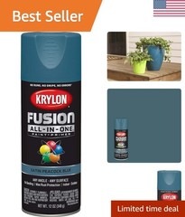 Quick-Dry Rust-Resistant Spray Paint, 12 oz – Indoor & Outdoor Use, Peacock Blue