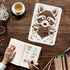 1pc Raccoon Stencil 29.7x21cm Reusable Raccoon Painting Template Craft Raccoon