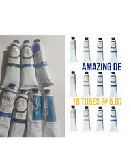 (19x) GAMBLIN OIL Paint 6x Titanium White 6x Ultramarine & 7 other pc. ☆ All Big