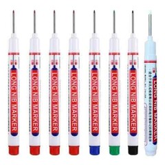 8Pcs 20mm Deep Hole Long Nib Head Markers For Metal Perforating Pen Woodworking