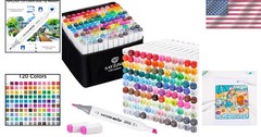 Vibrant 120 Color Dual Tip Alcohol Markers for Creative Minds – Perfect Gift