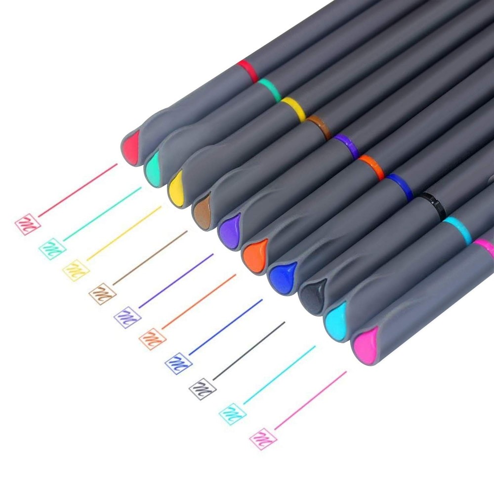 Fineliner Color Pen Set, 0.4mm Colored Fine Liner Sketch Drawing Pen, Pack of…