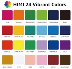 HIMI Gouache Paint Set, 24 Colors x 30ml/1oz with Brushes 27 Piece Green
