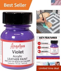 1 oz Waterproof Violet Acrylic Leather Paint – Ideal for Interior/Exterior Use