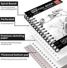 5.5″X8.5″ Sketch Book | 100 Sheets (68 Lb/100Gsm) Sketchbook| Acid Free Drawing