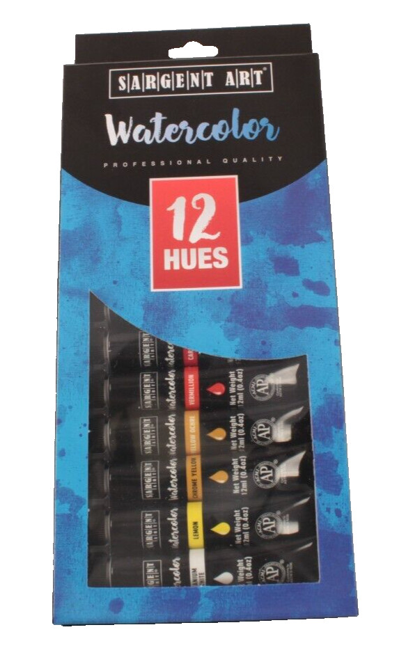 Sargent Art Watercolor Tubes 12 Hues New Sealed Pro Quality