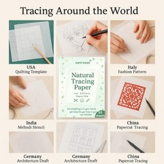 50 Sheets Natural Tracing Paper 8.5×11 Inch 60 GSM Transparent 9×12 Inch Thick
