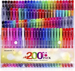 Versatile 200 Gel Pens with Snap Case – 100 Unique Colors for Endless Creativity