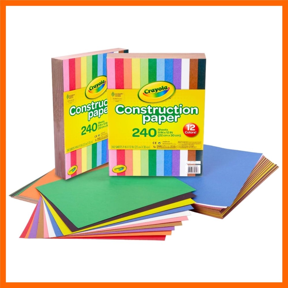 Construction Paper Bulk Pack 480 Sheets – 10 Assorted Colors, 9×12, Teacher S…