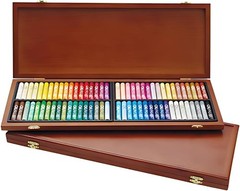 Vivid 72-Color Oil Pastel Set in Wooden Box