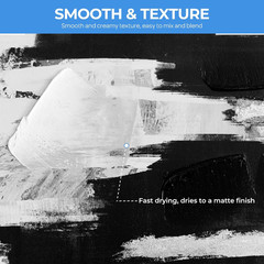 White Large Acrylic Paint (16.9 Oz, 500 Ml), Rich Pigments, Non Toxic Craft Pain