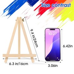 12 Pack 9 Inch Wood Easels, Easel Stand for Painting Canvases, Art, and Craft…