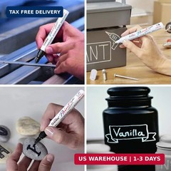 Overseas White and Black Paint Pens, 6 Pack Oil Based Permanent Markers – Medium