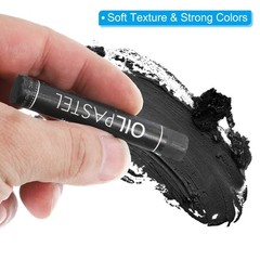 12Pcs Creamy Oil Pastels, Soft Oil Crayons Pastels Stick Black