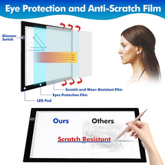 A4 Light Pad for Tracing & Weeding Vinyl, LED Copy Board Light Tracing Box Ultra