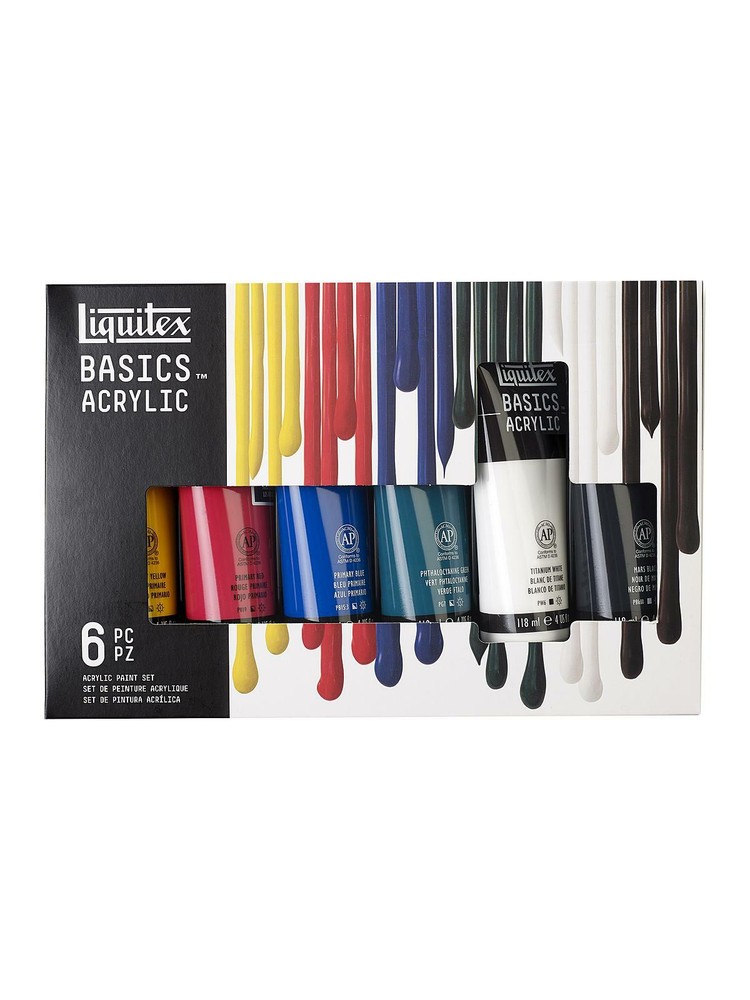 Liquitex Basics Acrylic Sets – 6 x 118ml tube set of 6