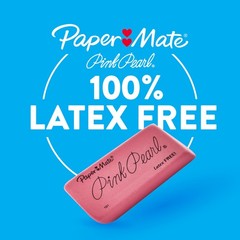 Paper Mate Erasers, Pink Pearl, 12 Count – Latex Free and 12 Count,