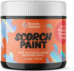 SCORCH PAINT – Wood Burning Paint for Crafts, Stencils, DIY Projects & Pyrograph