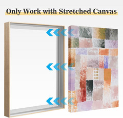 Natural Metal Floating Frame for 36×48 Canvas Art – No Glass, DIY Decor