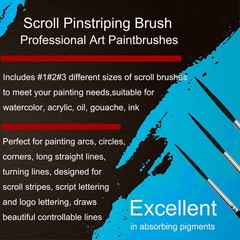 Sdanart Scroll Pinstriping Brush,3 PCS High Small, Medium, Large, Black