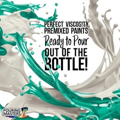 Aquamarine Acrylic Ready to Pour Pouring Paint – 32-Ounce Pre-Mixed Water-Ba…