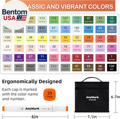 Alcohol Markers, 60 Colors Dual Tip Art Coloring Markers Set for Kids Adult Book