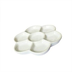 7-Well Ceramic Paint Palette Mixing Tray for Watercolor Gouache Acrylic