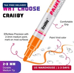 5 Colors Oil-Based Paint Markers, Waterproof Quick Dry Permanent Paint Pen for R